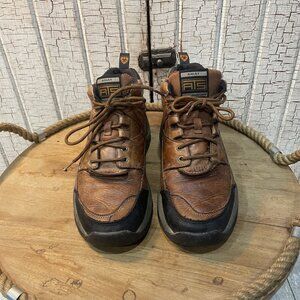 Ariat Men's Terrain hiking leather boots in a copper /  brown color.